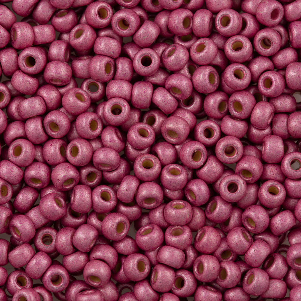 Miyuki Round Seed Bead 6/0 Duracoat Matte Galvanized Hot Pink 20g