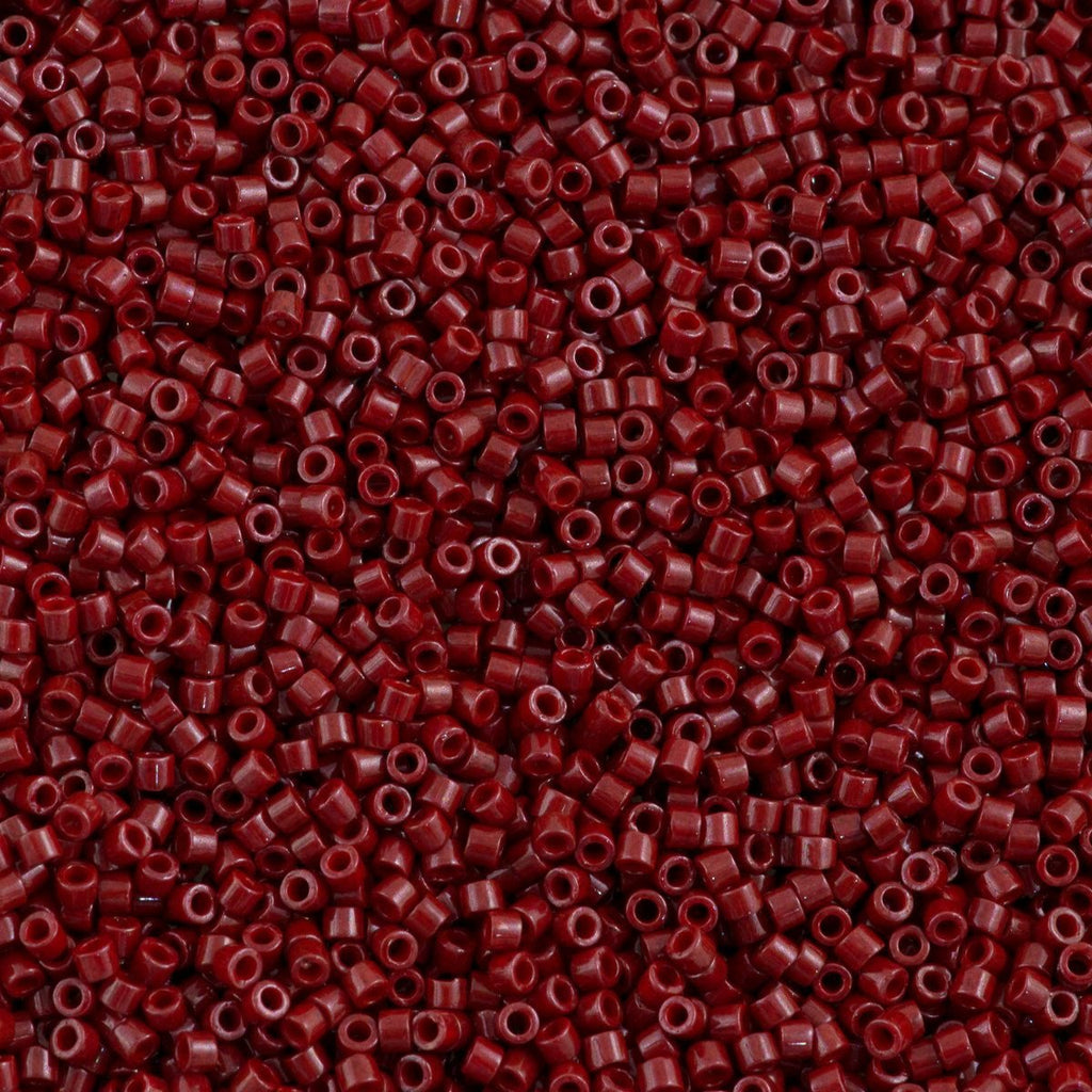 25g Miyuki Delica seed bead 11/0 Opaque Dyed Dark Red DB654