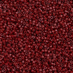 25g Miyuki Delica seed bead 11/0 Opaque Dyed Dark Red DB654
