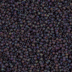 Toho Round Seed Bead 15/0 Transparent Matte Dark Amethyst AB 2.5-inch Tube (166CF)