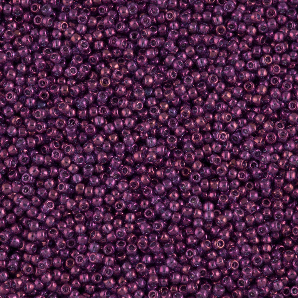 Toho Round Seed Bead 15/0 Transparent Dark Amethyst Gold Luster 2.5-inch Tube (205)