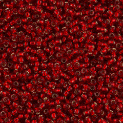 Toho Round Seed Beads 6/0 Silver Lined Garnet 2.5-inch tube (25C)