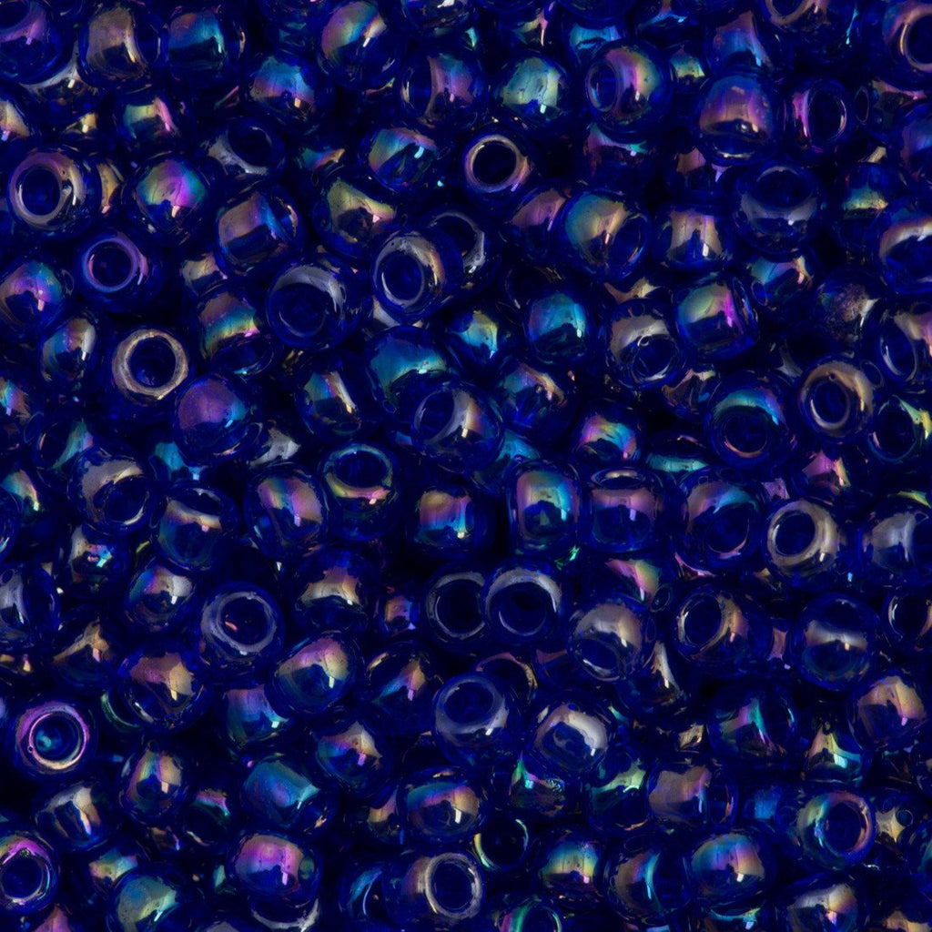 50g Toho Round Seed Beads 6/0 Transparent Periwinkle AB (87)
