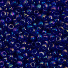 50g Toho Round Seed Beads 6/0 Transparent Periwinkle AB (87)