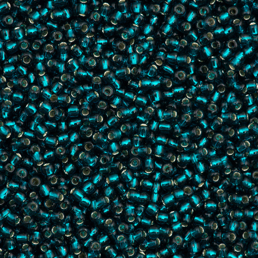 Toho Round Seed Bead 11/0 Silver Lined Dark Teal 2.5-inch Tube (27BD)