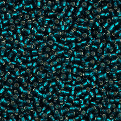 Toho Round Seed Bead 15/0 Silver Lined Dark Teal 2.5-inch Tube (27BD)