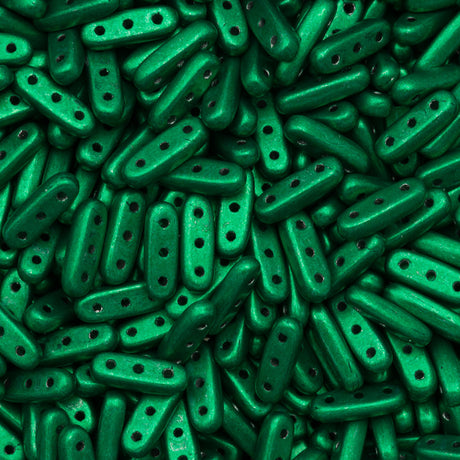 CzechMates Three Hole Beam Beads Saturated Metallic Lush Meadow 15g (77051)
