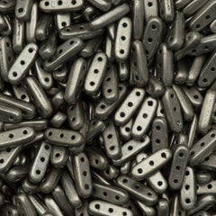 CzechMates Three Hole Beam Beads Saturated Metallic Sharkskin 15g (77053)