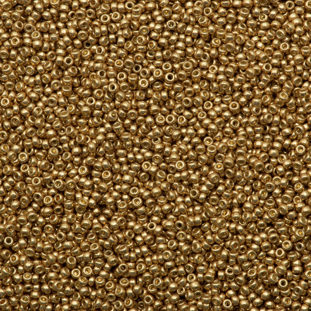Miyuki Round Seed Bead 15/0 Duracoat Galvanized Champagne 2-inch
