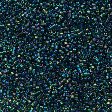 Miyuki Delica Seed Bead 11/0 Inside Dyed Color Teal AB 2-inch Tube DB276