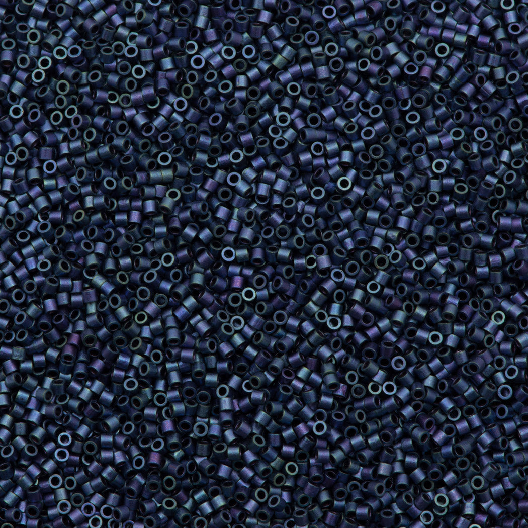 Miyuki Delica Seed Bead 15/0 Matte Metallic Blueberry Gold Luster