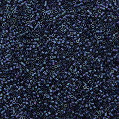 Miyuki Delica Seed Bead 15/0 Matte Metallic Blueberry Gold Luster AB 2-inch Tube DBS1052