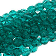50 Czech Fire Polished 8mm Round Bead Light Teal (60210)