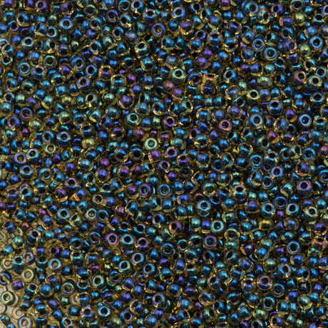 50g Miyuki Round Seed Bead 11/0 Navy Lined Topaz (349)