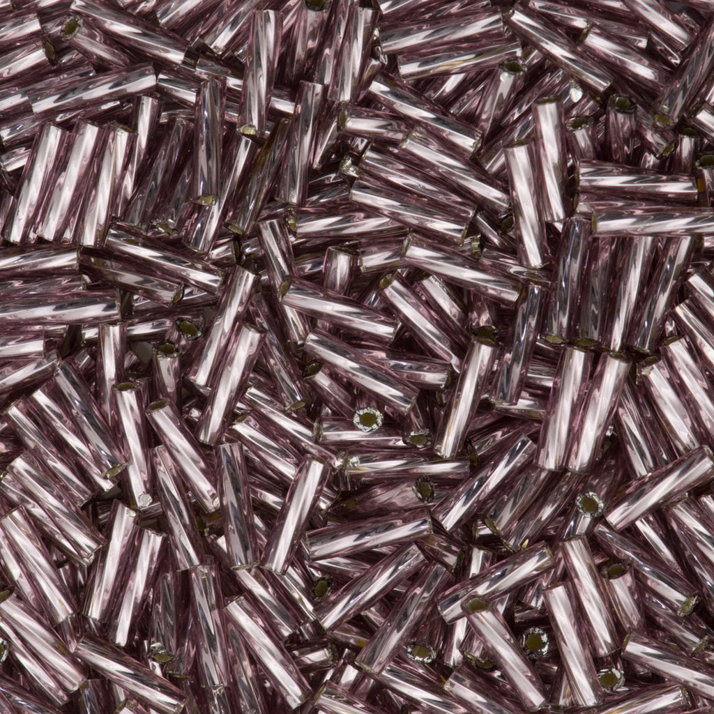 Toho 9mm Twisted Bugle Seed Bead Silver Lined Light Amethyst 15g (26)