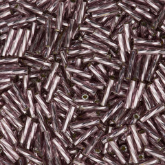 25g Toho 9mm Twisted Bugle Seed Bead Silver Lined Light Amethyst (26)