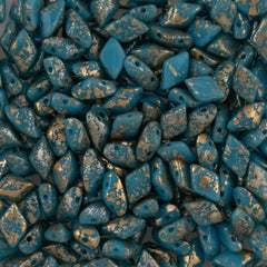 Gemduo Bead 8x5mm Gold Splash Turquoise Blue 2-Inch Tube (63030GSP)