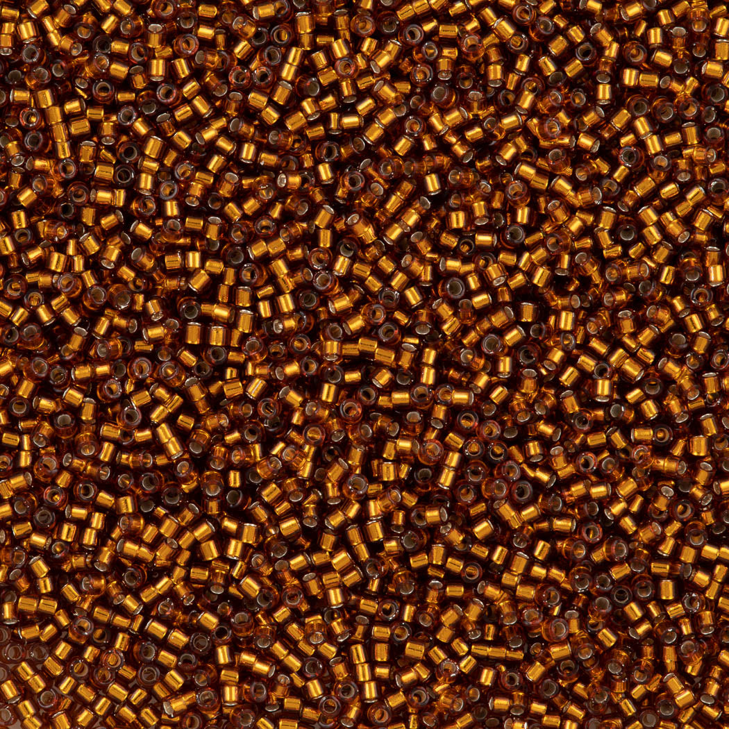 Miyuki 25g Miyuki Delica Seed Bead 11/0 Silver Lined Amber DB144 – Aura