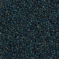Miyuki Round Seed Bead 11/0 Opaque Dark Teal Picasso (4516)