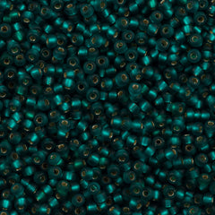 Miyuki Round Seed Bead 6/0 Matte Silver Lined Teal 20g Tube (2425F)