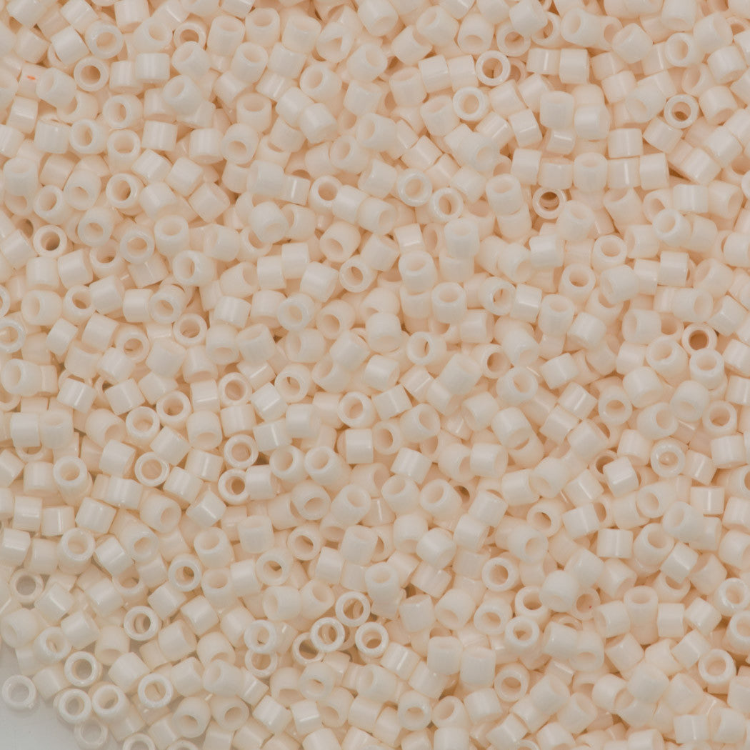 25g Miyuki Delica Seed Bead 11/0 Opaque White Glazed Blushed White
