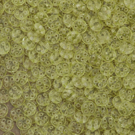 CzechMates 6mm Four Hole QuadraLentil Jonquil Beads 15g (80130)