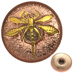 Czech 18mm Dragonfly Pink Glass Button