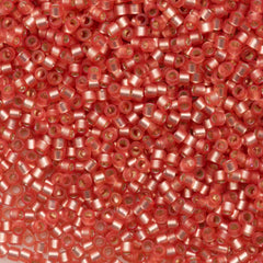 Miyuki Delica Seed Bead 11/0 Semi-Matte Silver Lined Dyed Med Rose 7g Tube DB684