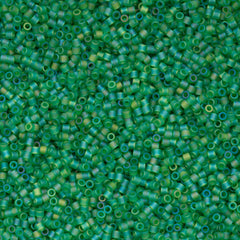 Miyuki Delica Seed Bead 15/0 Matte Transparent Green AB 2-inch Tube DBS858
