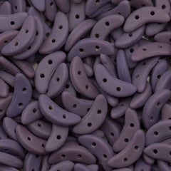 CzechMates 3x10mm Two Hole Crescent Matte Opaque Purple Beads 15g (23030M)
