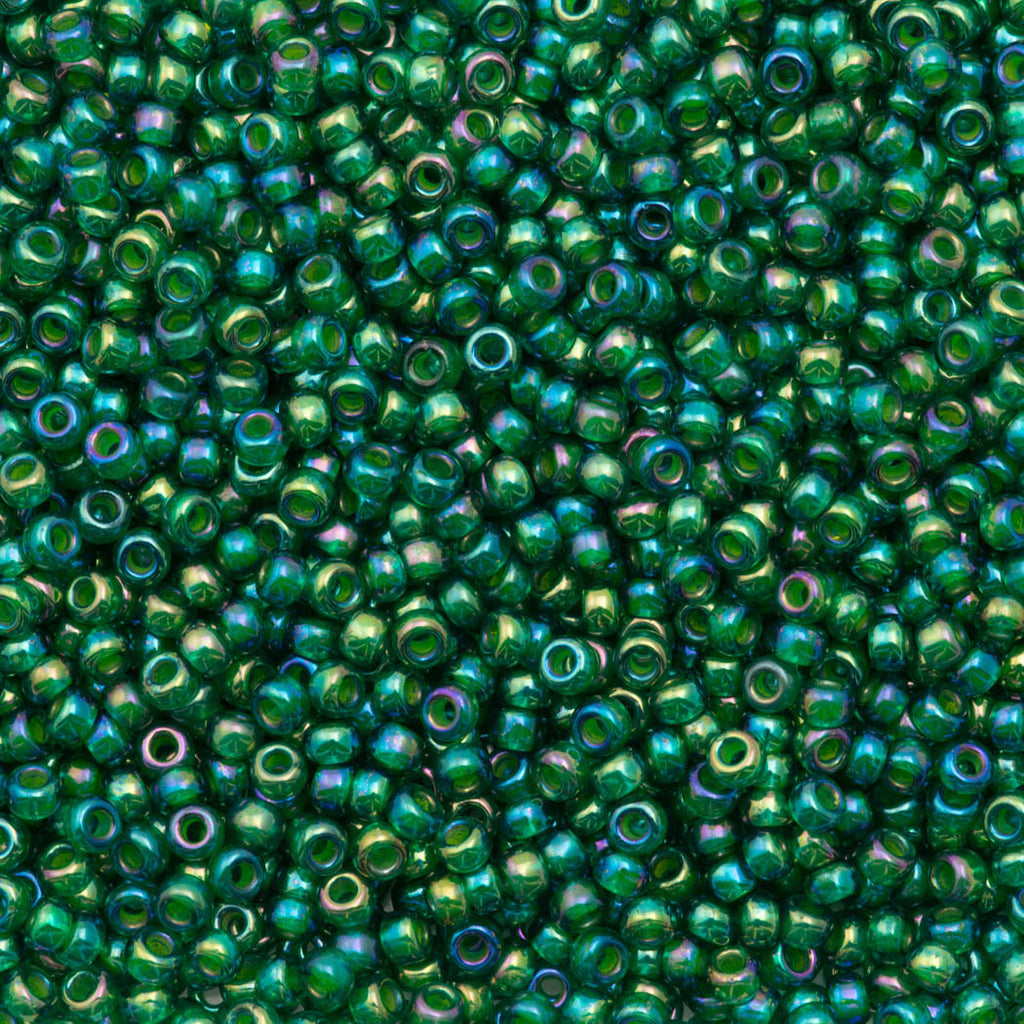 Miyuki Round Seed Bead 8/0 Emerald Lined Aqua AB 22g Tube (354)