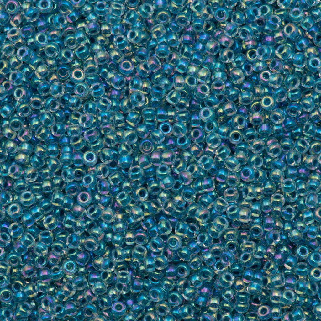 50g Miyuki Round Seed Bead 11/0 Inside Color Lined Light Blue AB (279)