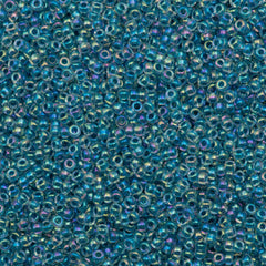 50g Miyuki Round Seed Bead 11/0 Inside Color Lined Light Blue AB (279)