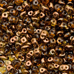 Super Duo 2x5mm Two Hole Beads Topaz Semi Bronze Luster 15g (10060SBL)