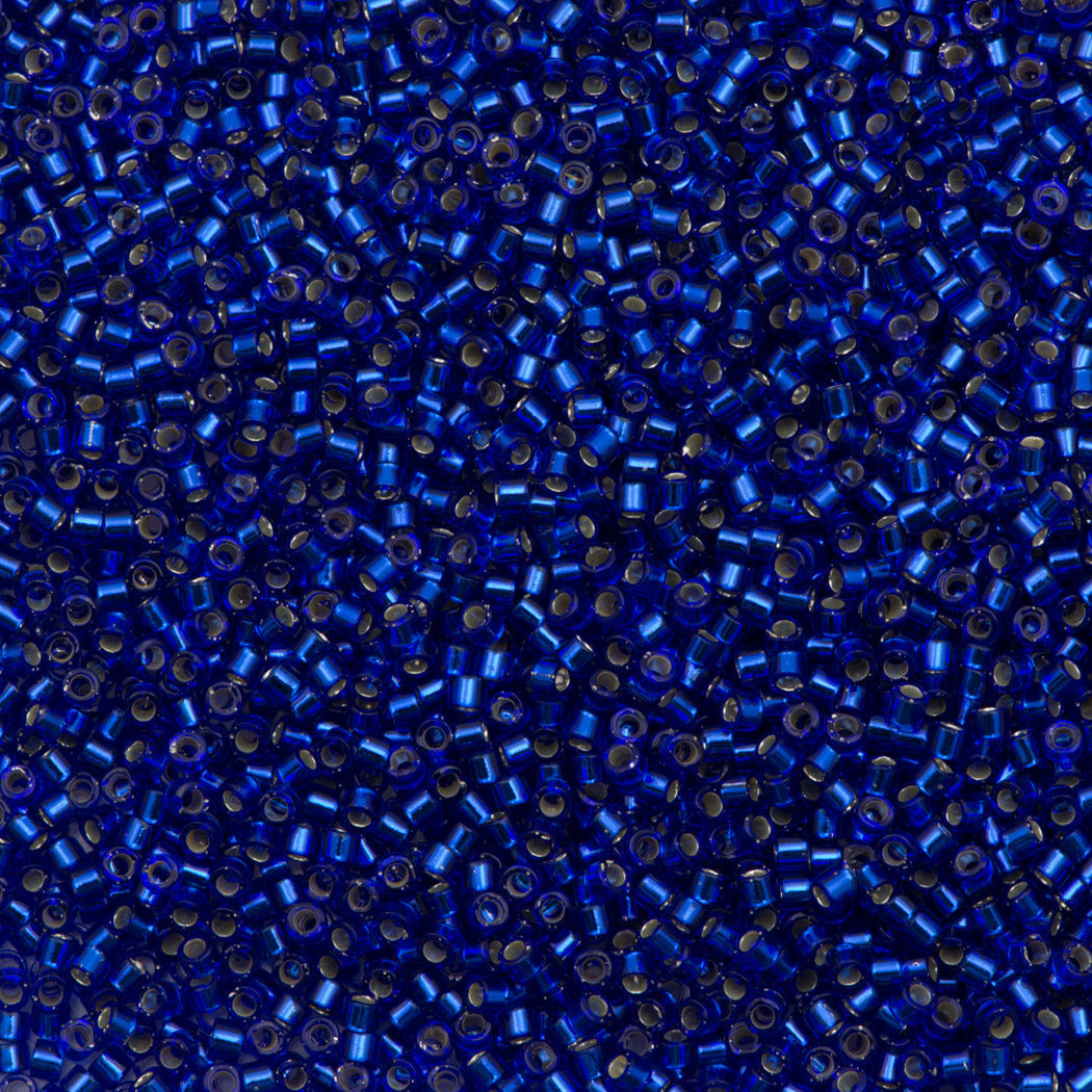 100g Miyuki Delica seed bead 11/0 Silver Lined Cobalt DB47