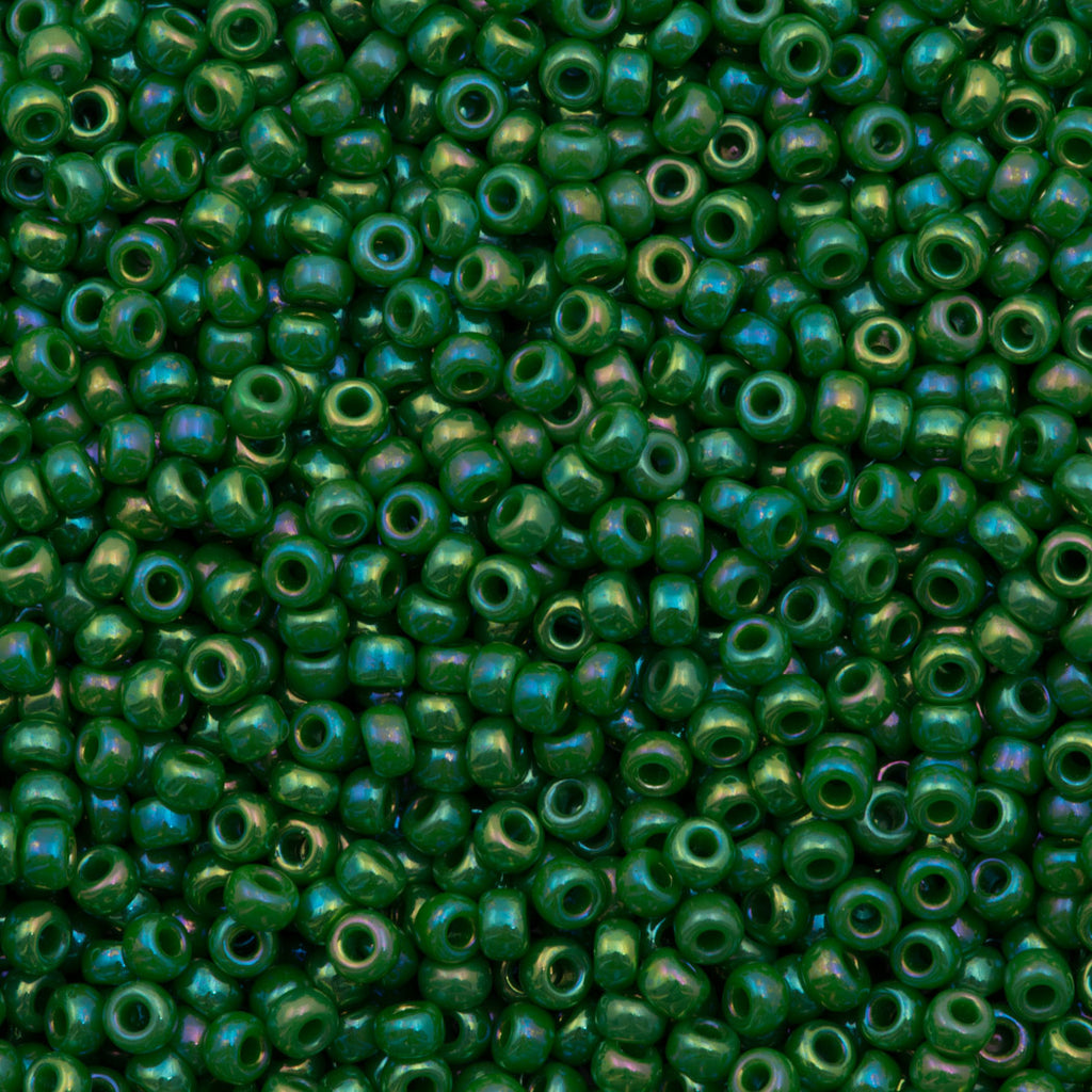 Miyuki Round Seed Bead 8/0 Opaque Green AB 30g (480)