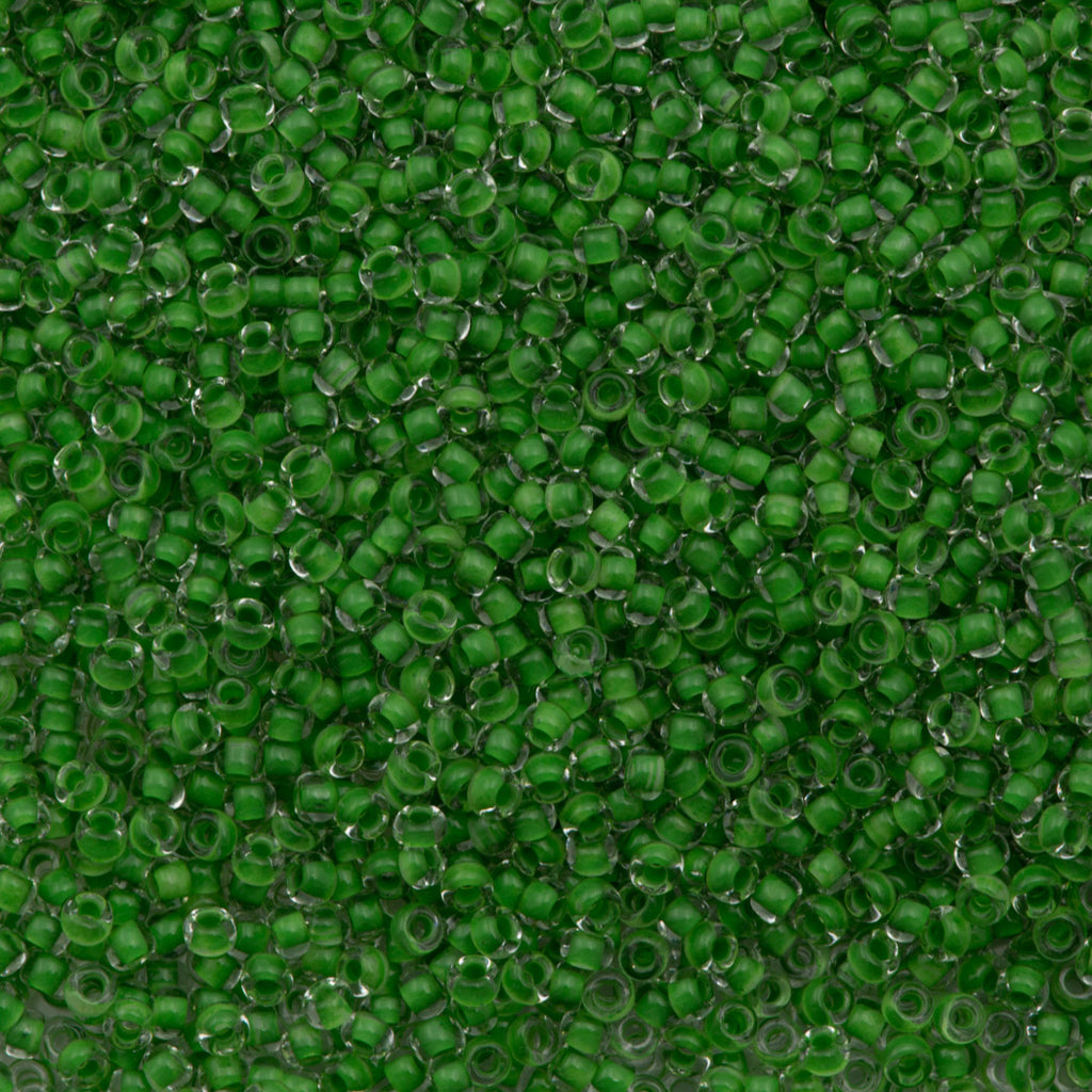 50g Czech Seed Bead 10/0 Terra Color Lined Dyed Olive Green (38357)