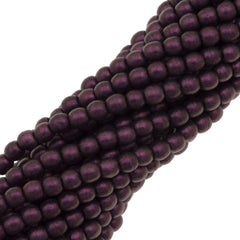 200 Czech 3mm Pressed Glass Round Beads Metallic Suede Pink (79086)