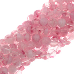 100 Czech 6mm Pressed Glass Round Crystal Pink Beads (75016)