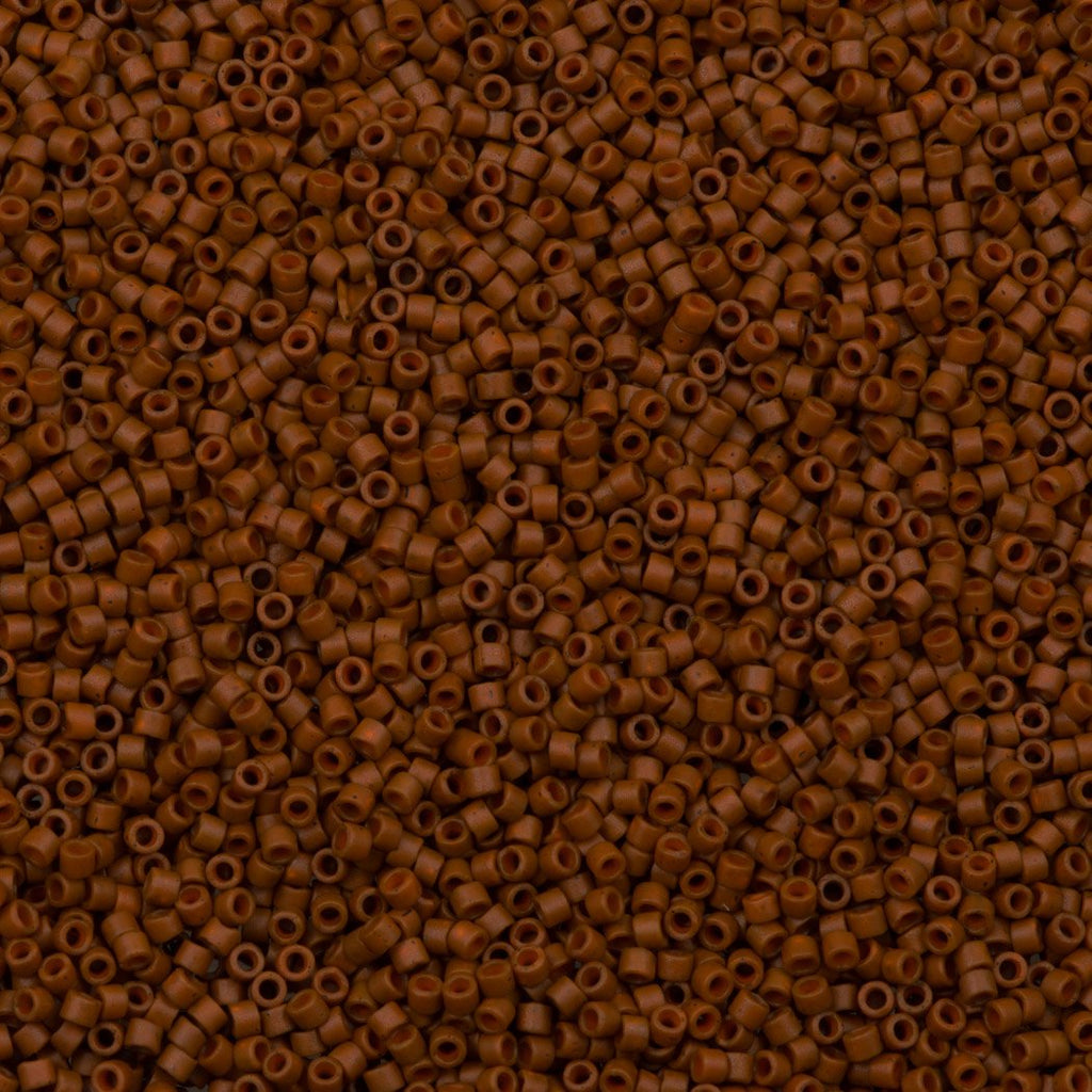 Miyuki Delica Seed Bead 11/0 Matte Opaque Dyed Rusty Brown 2-inch Tube DB794