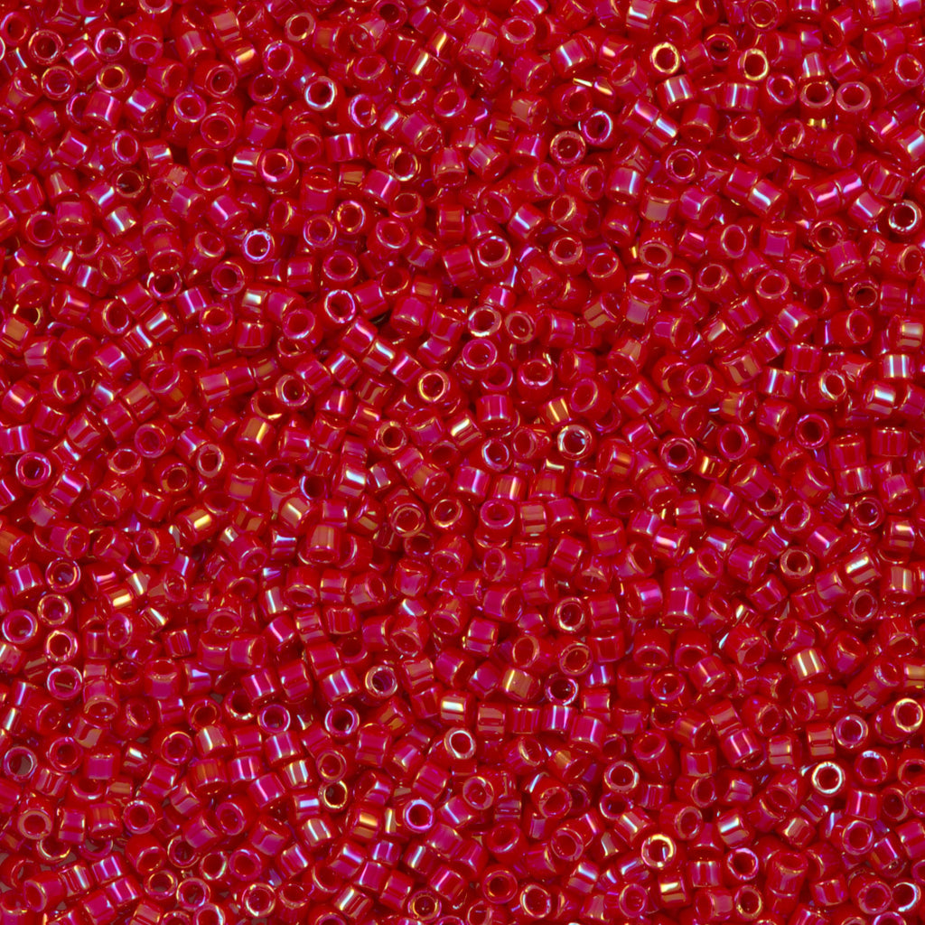 25g Miyuki Delica Seed Bead 11/0 Opaque Dark Red AB DB162