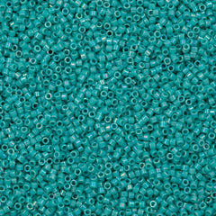 25g Miyuki Delica seed bead 11/0 Opaque Turquoise AB DB166