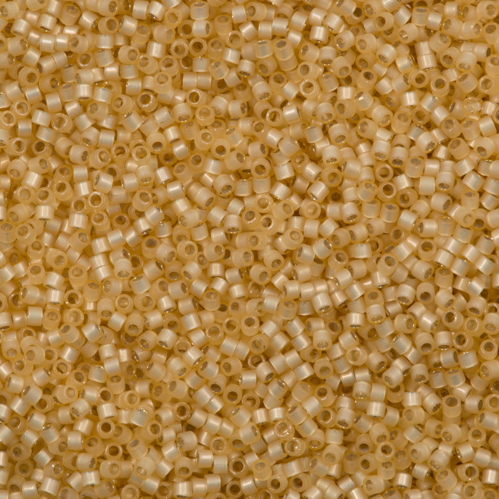 25g Miyuki Delica Seed Bead 11/0 Opal Silver Lined Dyed Butterscotch DB621
