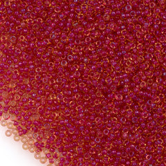 50g Miyuki Round Seed Bead 11/0 Dark Pink Lined Amber (363)