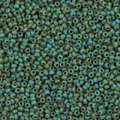 Miyuki Round Seed Bead 11/0 Opaque Seafoam Green Picasso 22g Tube (4514)