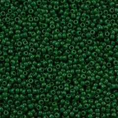 Toho Round Seed Bead 15/0 Opaque Forest Green 2.5-inch Tube (47H)