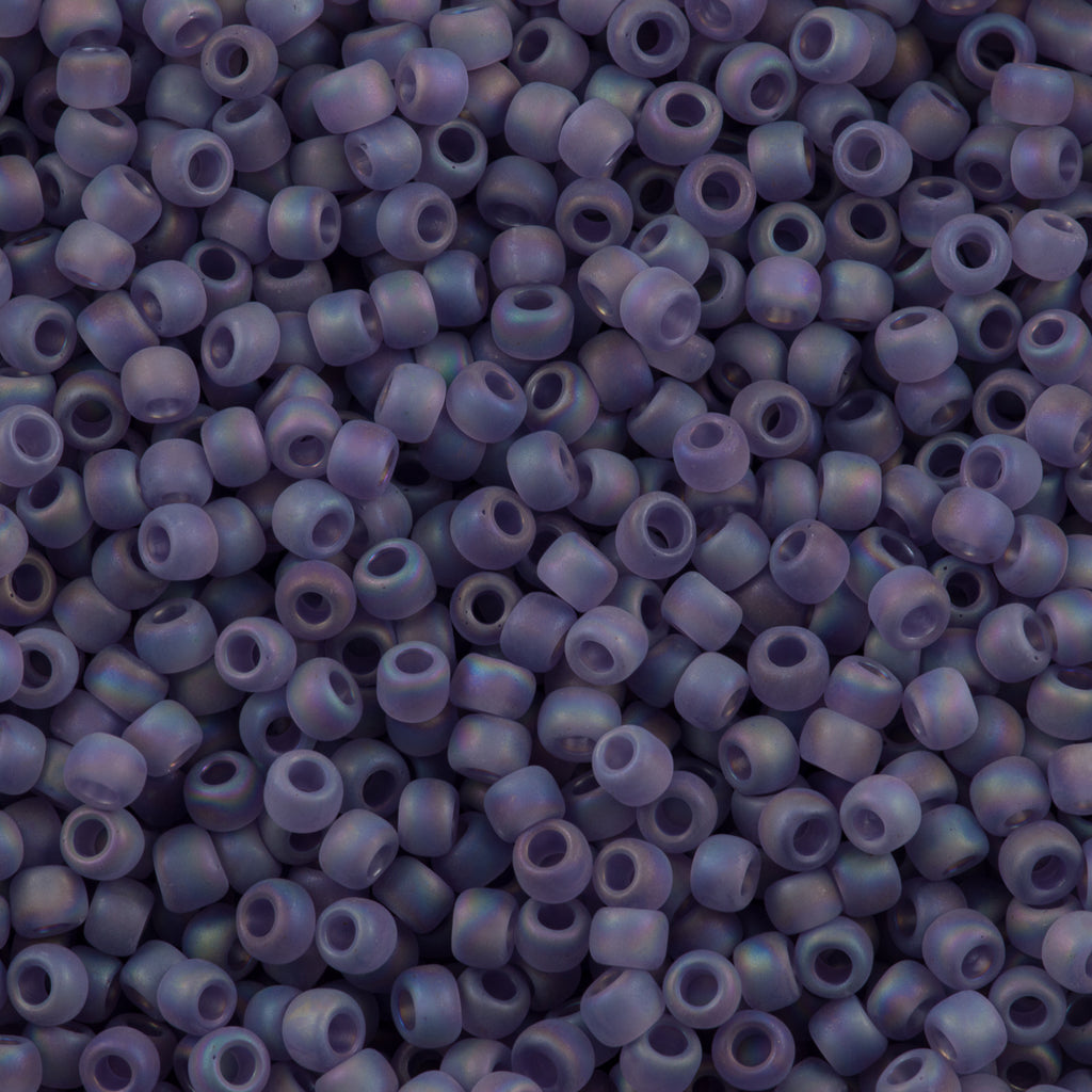 Toho Round Seed Beads 6/0 Transparent Matte Tanzanite AB 2.5-inch tube (166DF)