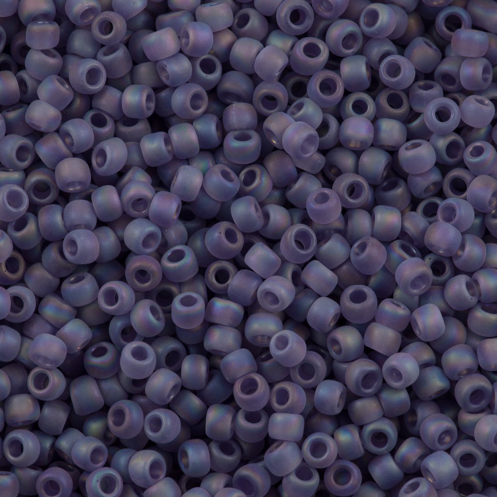 50g Toho Round Seed Beads 6/0 Transparent Matte Tanzanite AB (166DF)