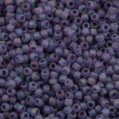 50g Toho Round Seed Beads 6/0 Transparent Matte Tanzanite AB (166DF)