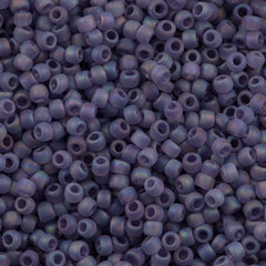 Toho Round Seed Beads 6/0 Transparent Matte Tanzanite AB 2.5-inch tube (166DF)